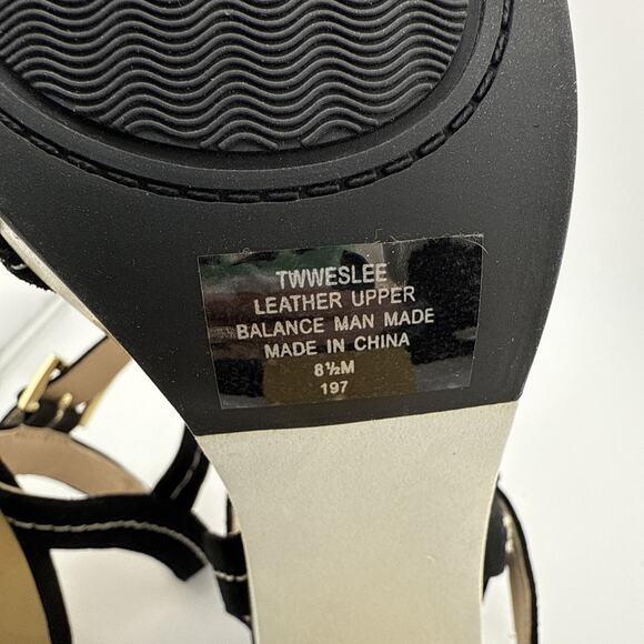 Tommy Hilfiger Women's Weslee Women’s 8.5 Black Suede Platform Heeled Sandal NEW - Picture 12 of 16